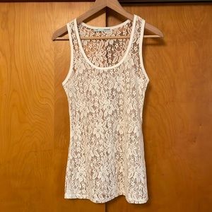 Maurices White Lace Tank Top |Size Small